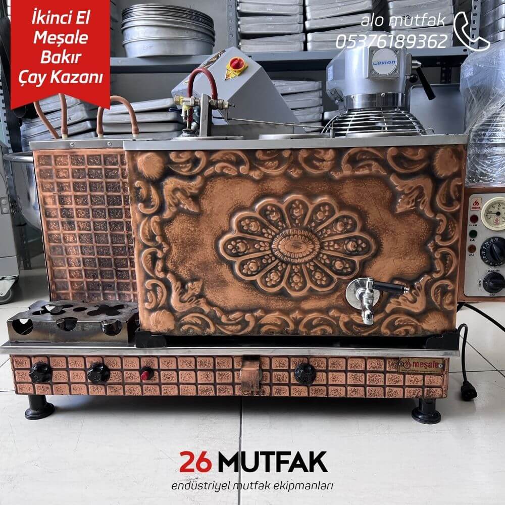 ikinci el meşale bakır çay kazanı