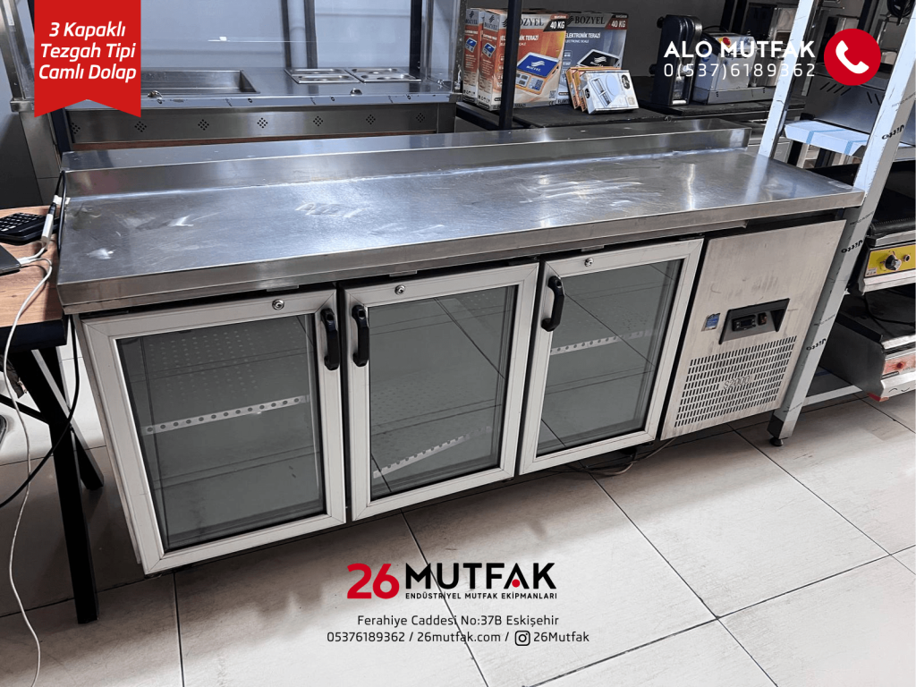 Eskişehir 3 kapaklı tezgâh altı soğutucu dolap